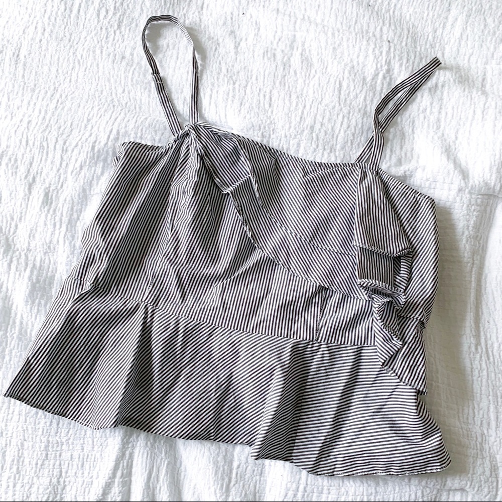 Aqua Striped Restructured Tank Top